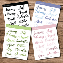 Load image into Gallery viewer, Months of the Year Sticker Sheet (Flourishing)