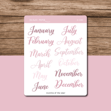 Load image into Gallery viewer, Months of the Year Sticker Sheet (Flourishing)