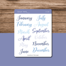 Load image into Gallery viewer, Months of the Year Sticker Sheet (Flourishing)