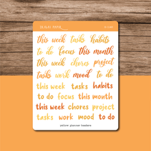 Load image into Gallery viewer, Sunflower Yellow Functional Planner Sticker Bundle