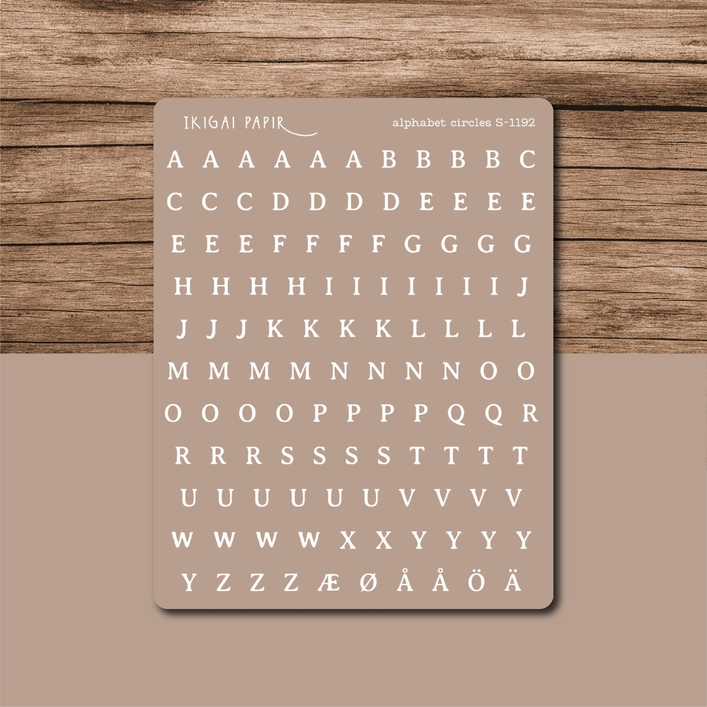 Typewriter Alphabet (Beige) Sticker Sheet