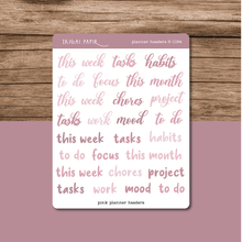 Load image into Gallery viewer, Planner Header Sticker Sheet