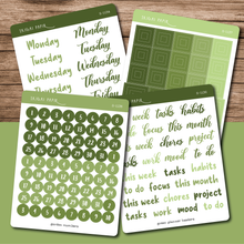 Load image into Gallery viewer, Green Functional Planner Sticker Bundle