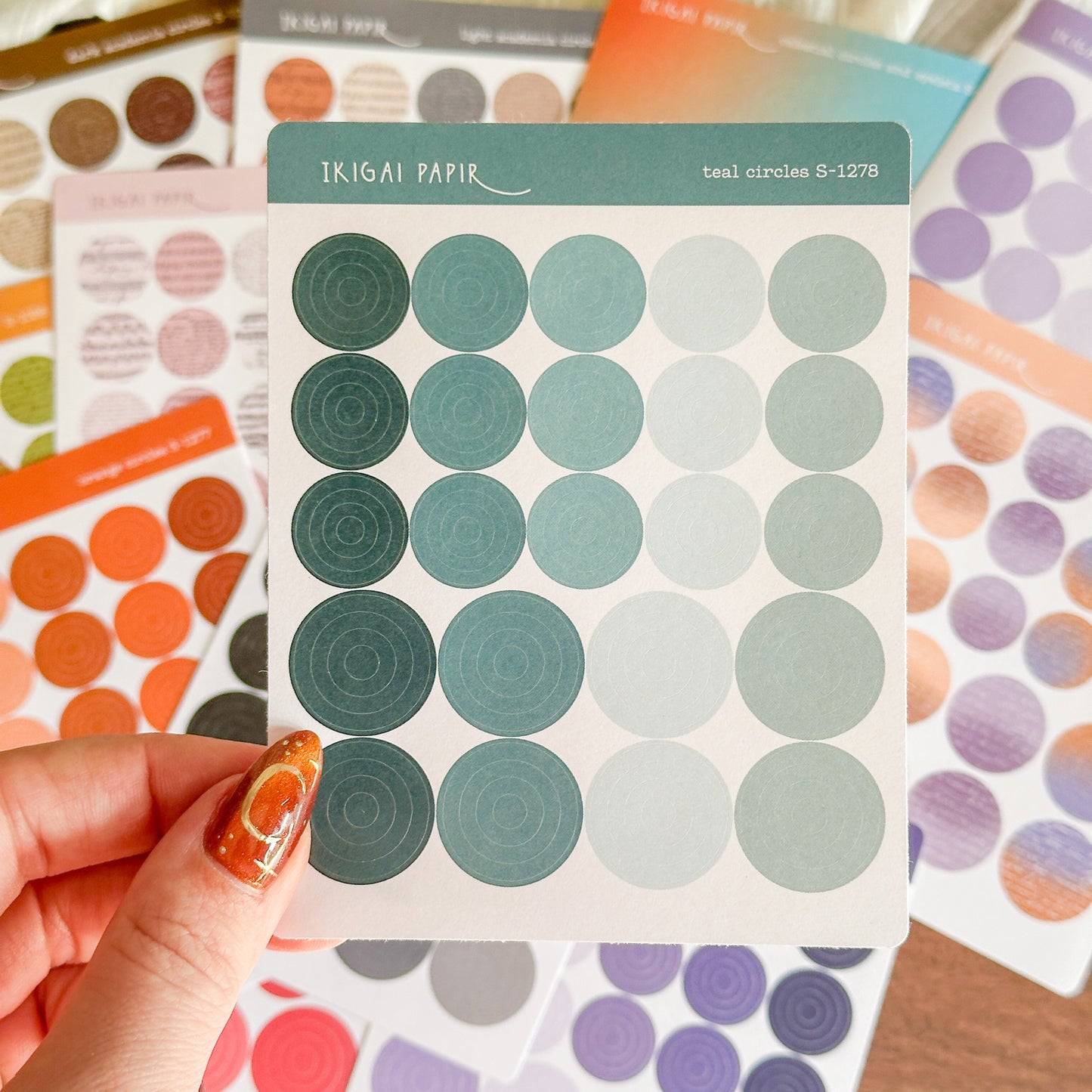 Teal Circle & Eyelet Sticker Sheet