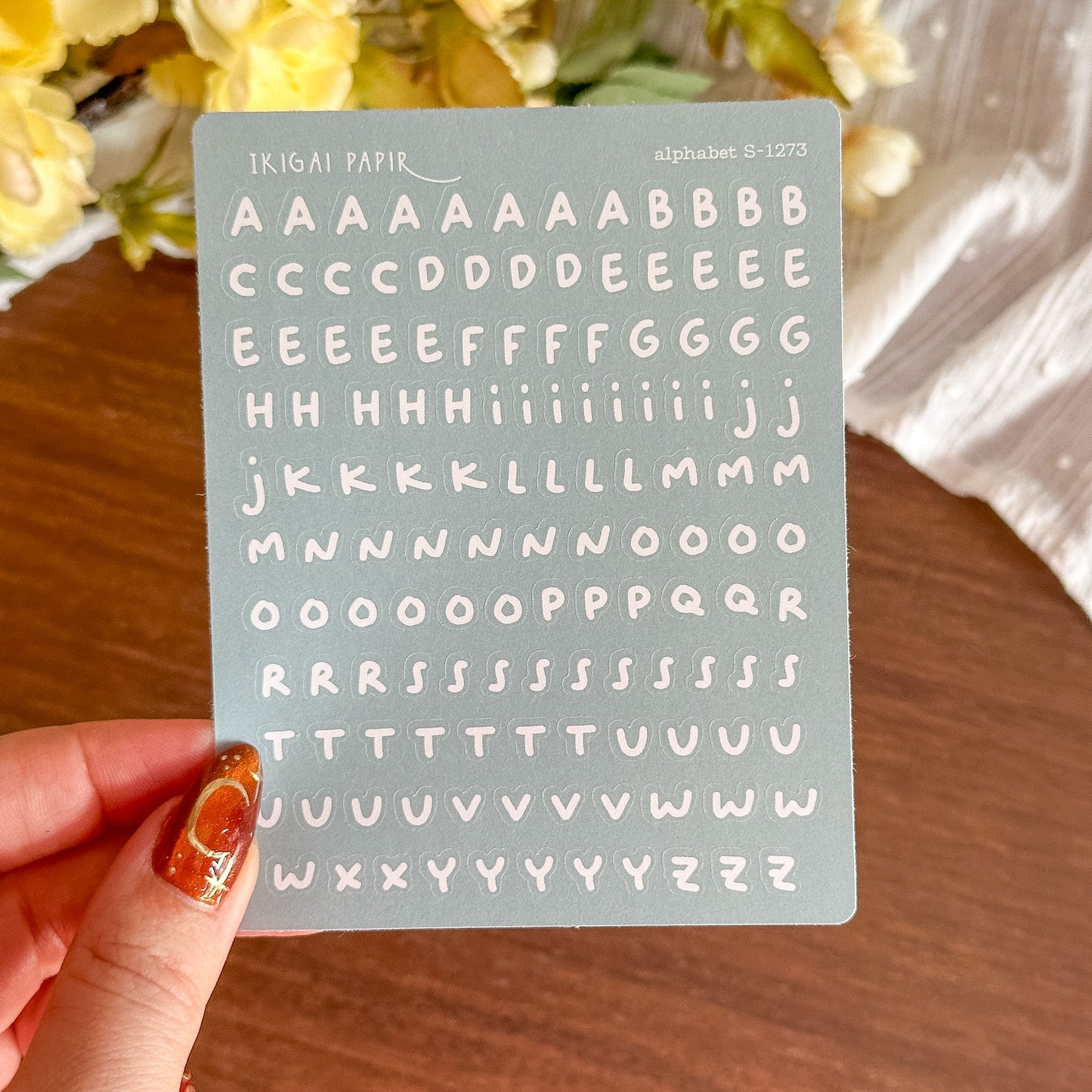 Whimsical Alphabet (Teal) Sticker Sheet