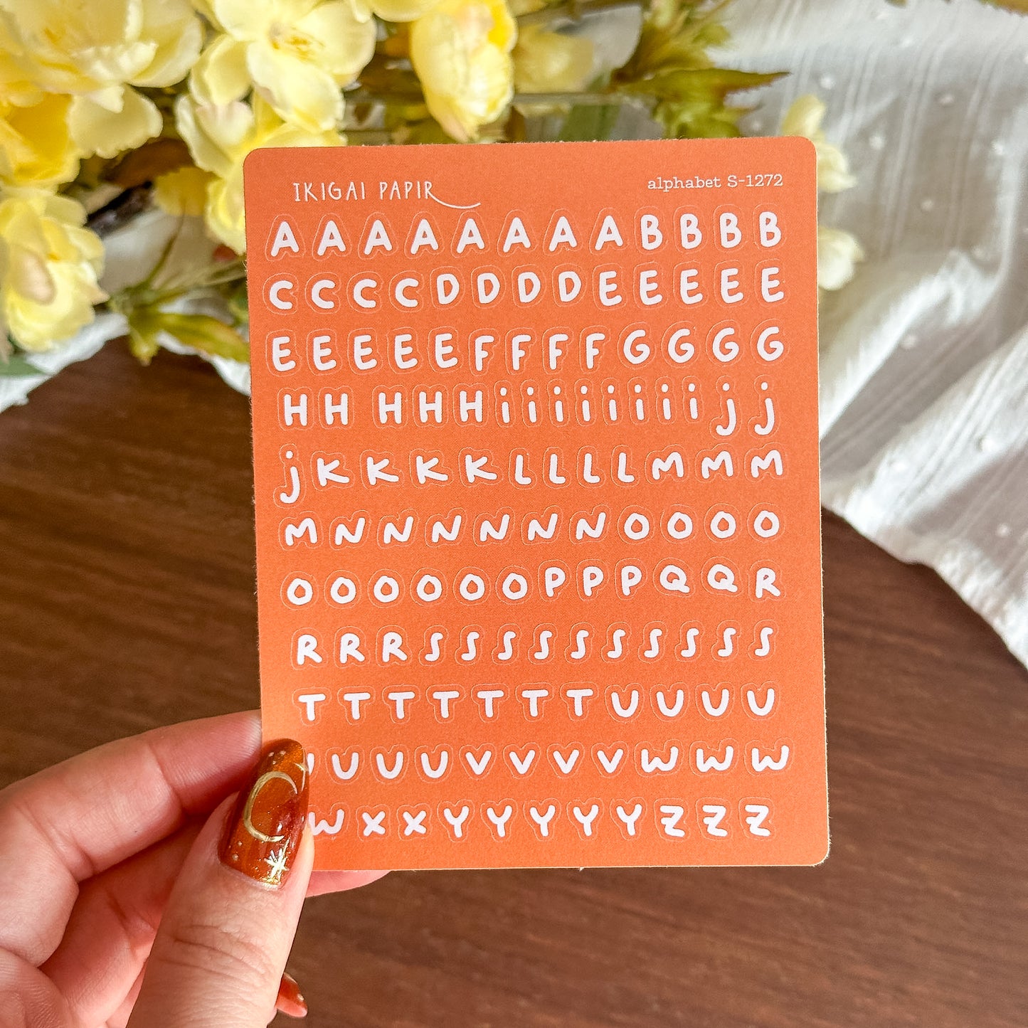 Whimsical Alphabet (Orange) Sticker Sheet