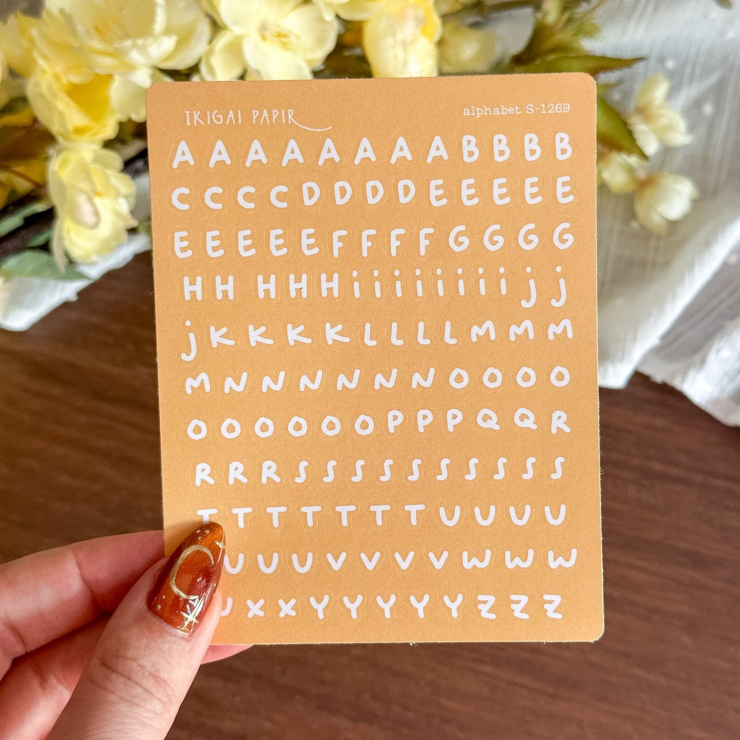 Whimsical Alphabet (Yellow) Sticker Sheet