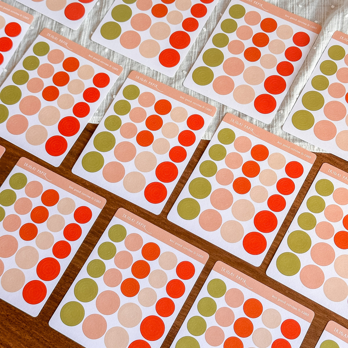 Koi Pond Circle and Eyelet Sticker Sheet