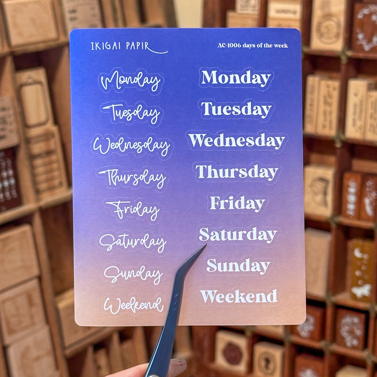 Days of the Week (Day) Sticker Sheet