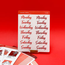 Load image into Gallery viewer, Days of the Week Sticker Sheet (Flourishing)