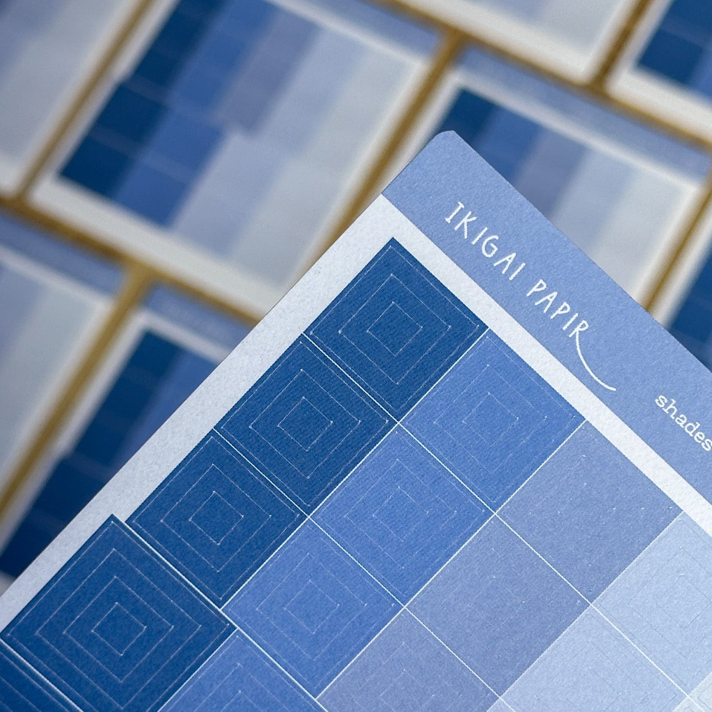 Shades of Hydrangea Blue (Squares) Sticker Sheet