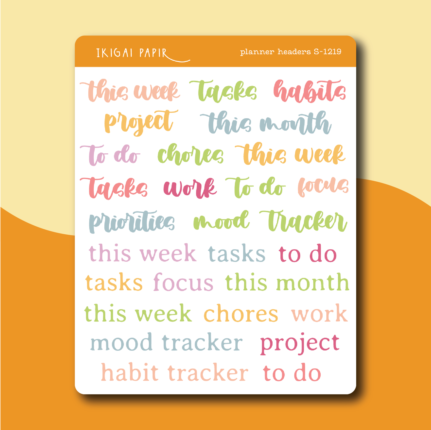 Planner Headers (Spring Florals) Sticker Sheet