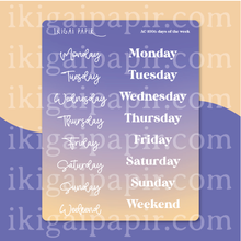 Load image into Gallery viewer, Days of the Week (Day) Sticker Sheet