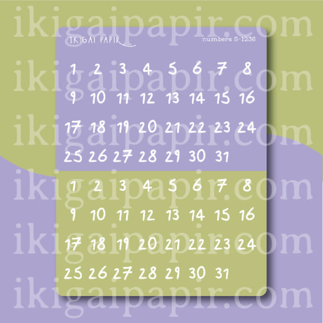 Numbers (Garden Party) Sticker Sheet