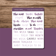 Load image into Gallery viewer, Planner Headers Sticker Sheet (Ver. 2)