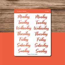 Load image into Gallery viewer, Days of the Week Sticker Sheet (Flourishing)