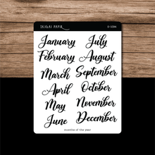 Load image into Gallery viewer, Months of the Year Sticker Sheet (Flourishing)