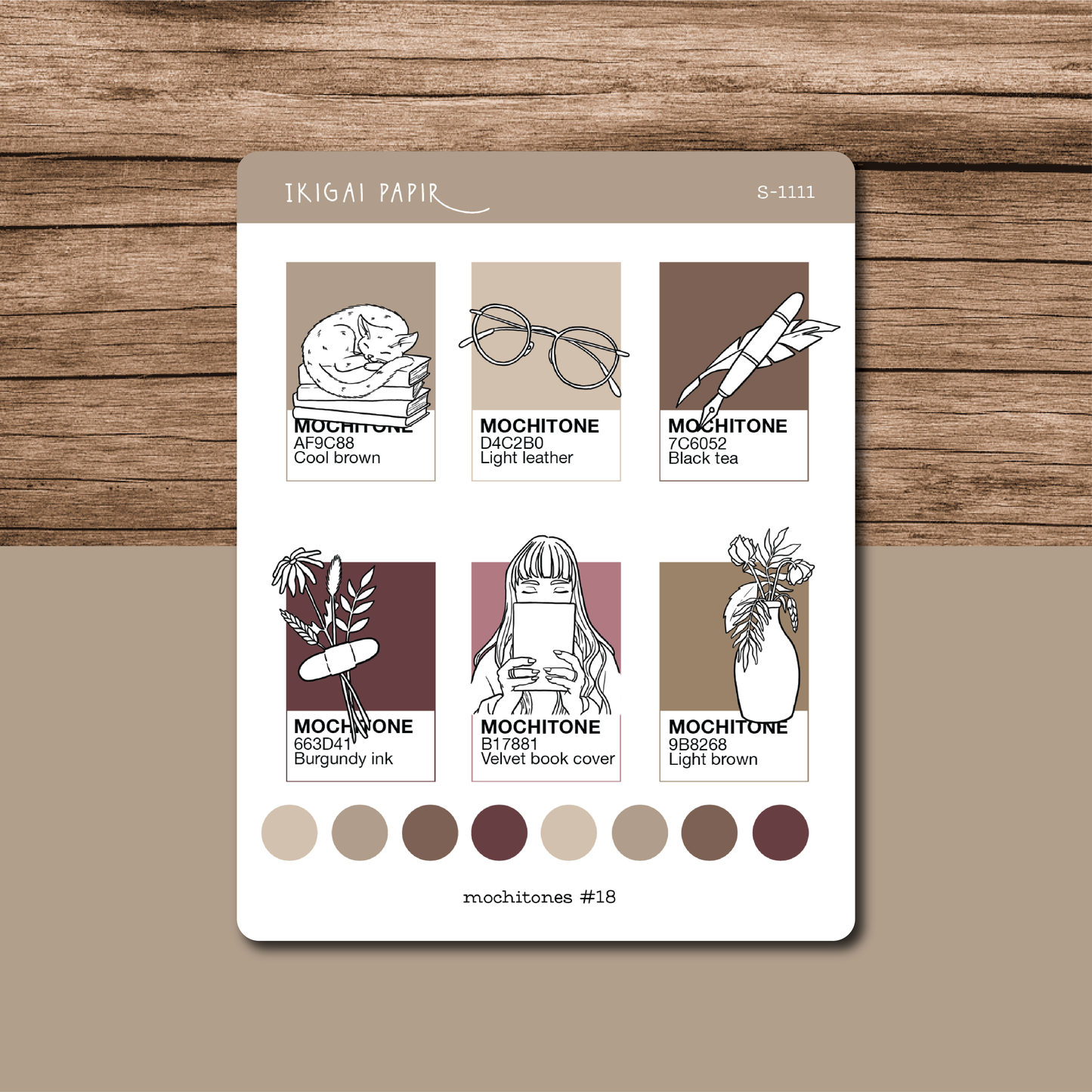 Mochitones #18 (Dark Academia) Sticker Sheet