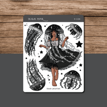 Load image into Gallery viewer, Black Jellyfish Sticker Bundle