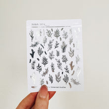 Load image into Gallery viewer, Botanical Doodles Sticker Sheet (Gold/Silver/Black)