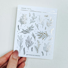 Load image into Gallery viewer, Botanical Sketches Sticker Sheet (Gold/Silver/Black)