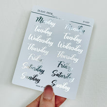 Load image into Gallery viewer, Days of the Week Sticker Sheet (Flourishing)