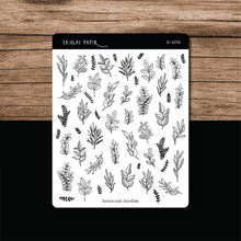 Load image into Gallery viewer, Botanical Doodles Sticker Sheet (Gold/Silver/Black)