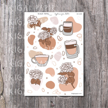 Load image into Gallery viewer, Hydrangea Latte printable sticker sheet