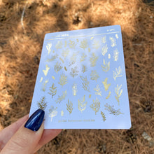 Load image into Gallery viewer, Botanical Doodles Sticker Sheet (Gold/Silver/Black)