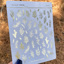 Load image into Gallery viewer, Botanical Doodles Sticker Sheet (Gold/Silver/Black)