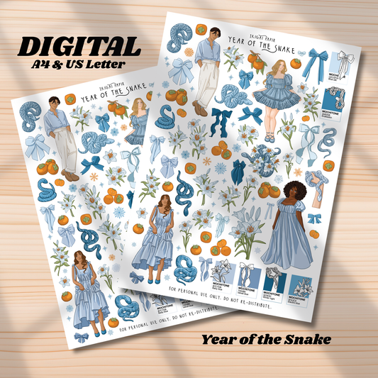 Year of the Snake Printable Stickers *DIGITAL*