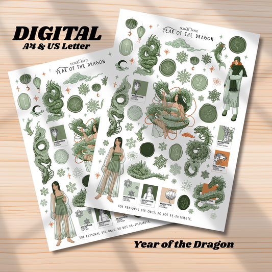 Year of the Dragon Printable Stickers *DIGITAL*