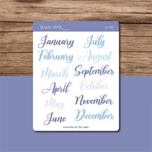 Load image into Gallery viewer, Months of the Year Sticker Sheet (Flourishing)
