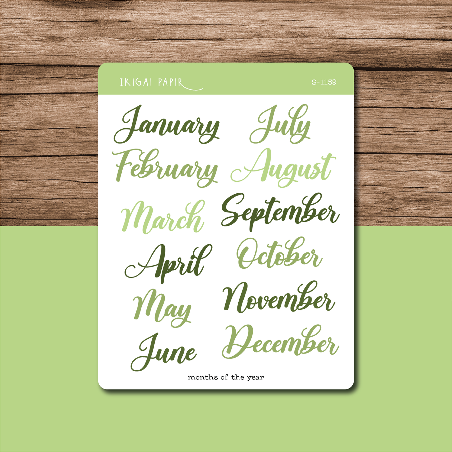 Months of the Year Sticker Sheet (Flourishing)