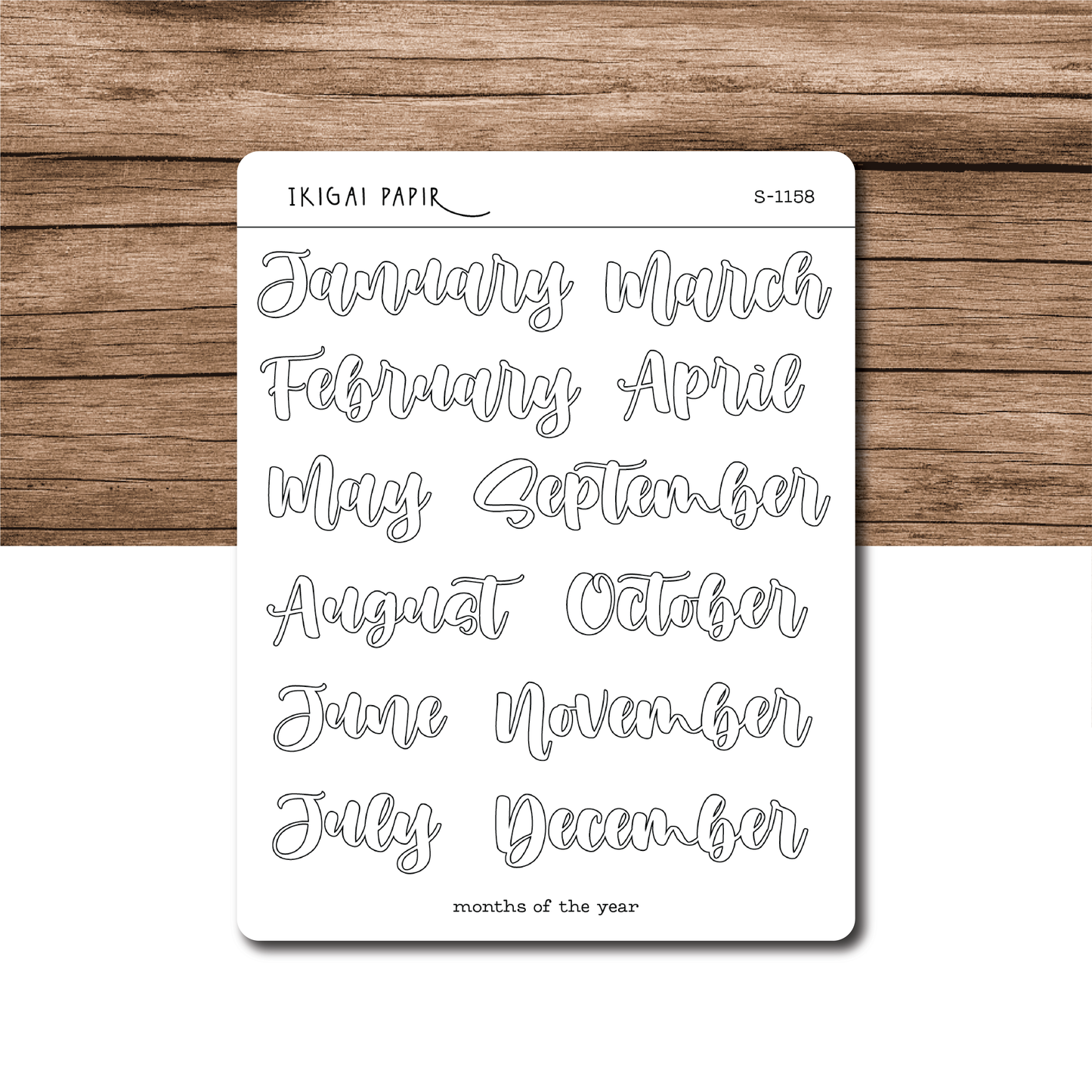 Months of the Year Sticker Sheet (Enchanting)