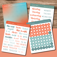 Load image into Gallery viewer, Peach &amp; Turquoise Planner Sticker Bundle
