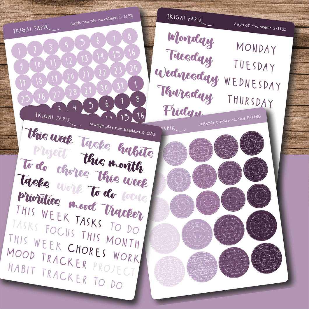 Purple Functional Planner Sticker Bundle