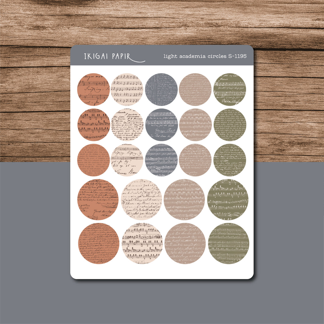 Light Academia Circles & Eyelets Sticker Sheet