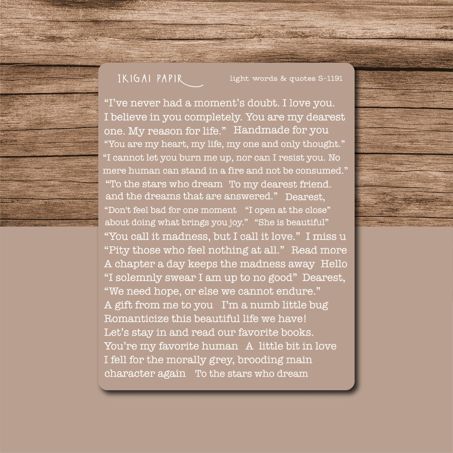 Words & Quotes Sticker Sheet