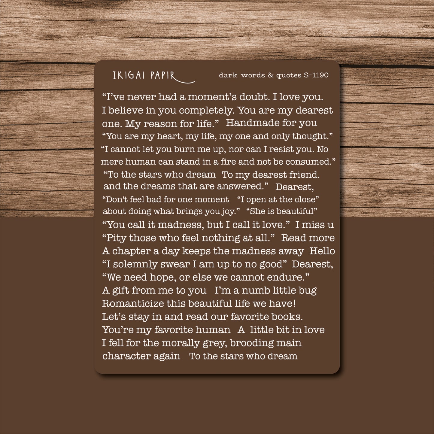 Words & Quotes Sticker Sheet