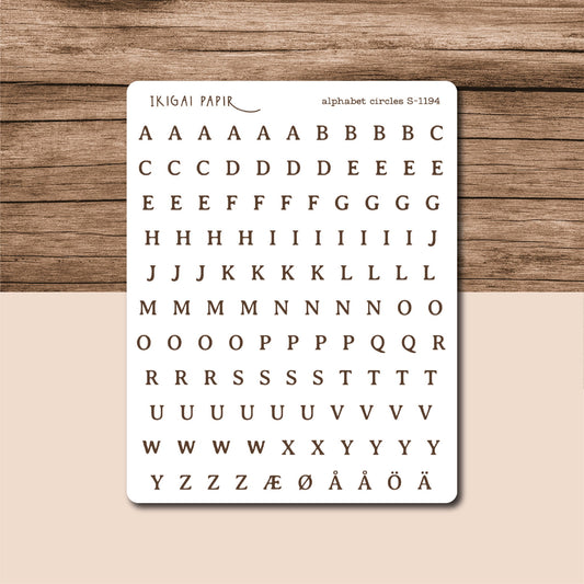Typewriter Alphabet (White) Sticker Sheet