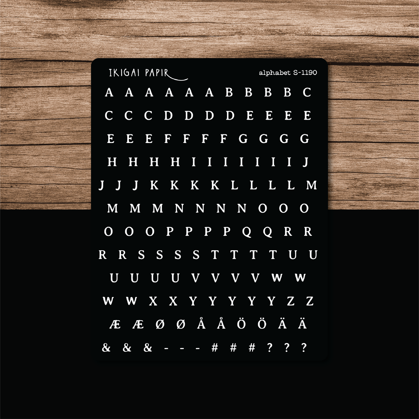 Typewriter Alphabet (Black) Sticker Sheet