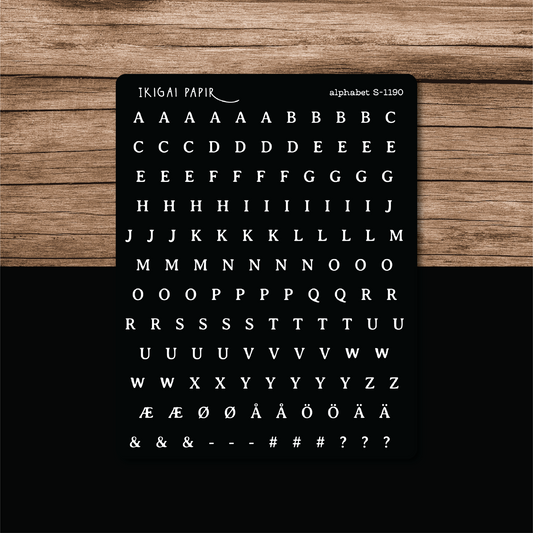 Typewriter Alphabet (Black) Sticker Sheet
