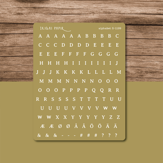 Typewriter Alphabet (Moss Green) Sticker Sheet