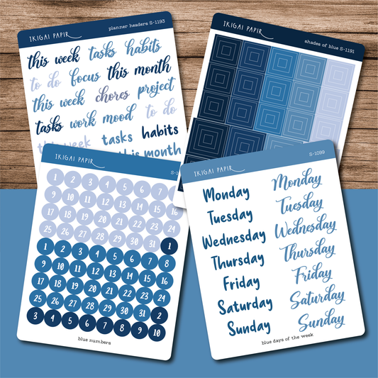 Winter Blue Functional Planner Bundle