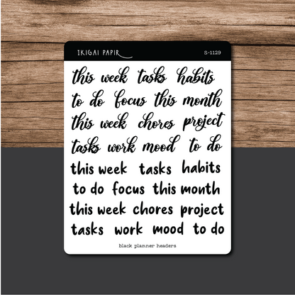 Black Functional Sticker Bundle