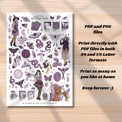 Witching Hour Printable Stickers *DIGITAL*