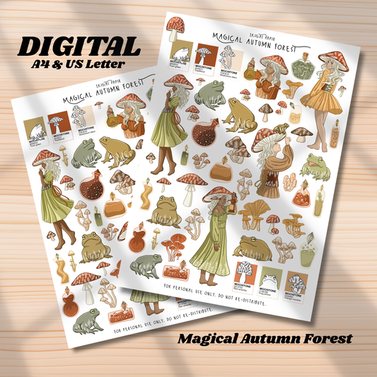 Magical Autumn Forest Printable Stickers *DIGITAL*