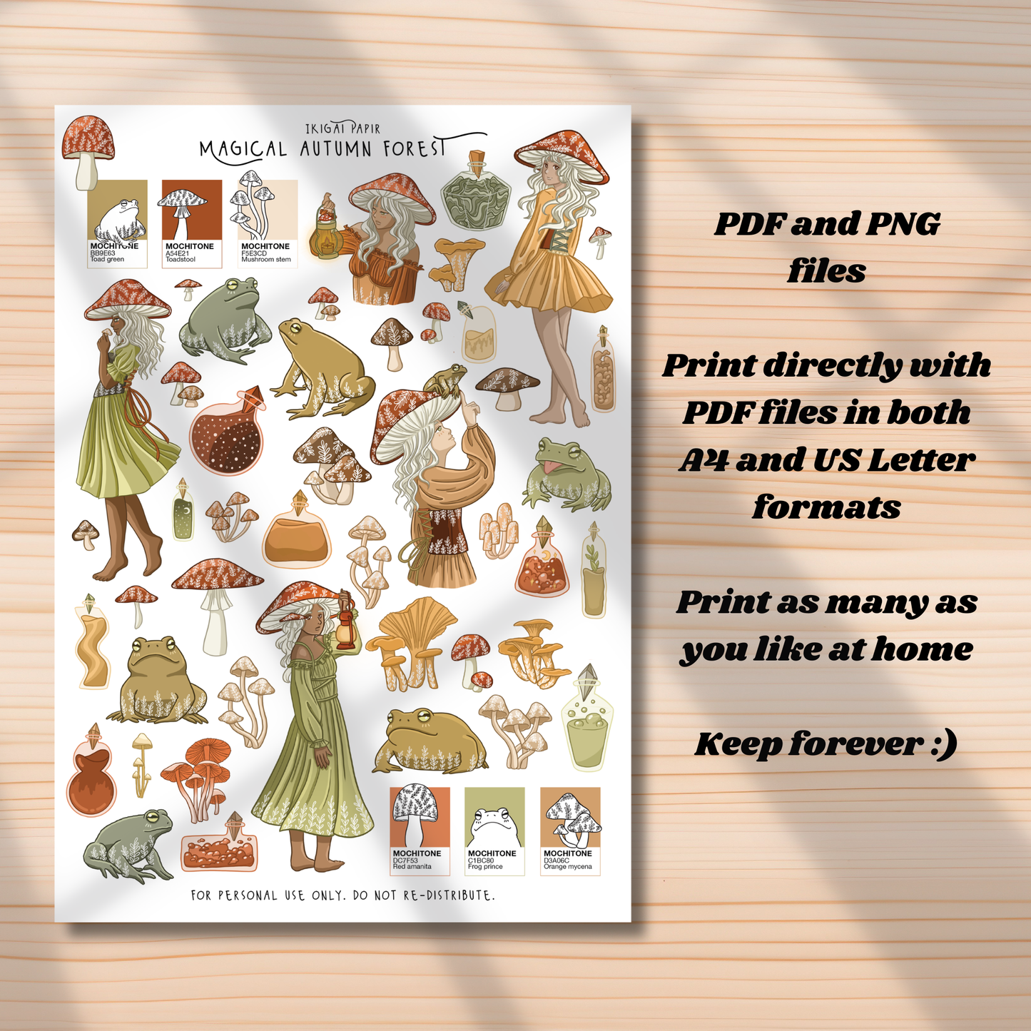 Magical Autumn Forest Printable Stickers *DIGITAL*