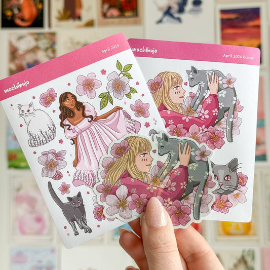 Cats in Spring (April 2024 Exclusive Patreon Sticker)